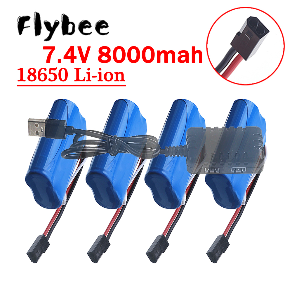 Drone Battery Li-Ion - (5500 Plug) 18650 7,4V 8000mAh Akku,