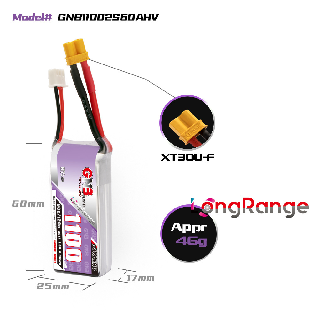 GNB 1100 mAh 2S 3S 4S 6S 60C/1 – Drone Battery Lipo Bewertung und Preis