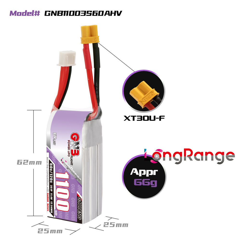 GNB 1100 mAh 2S 3S 4S 6S 60C/1 – Drone Battery Lipo Bewertung und Preis