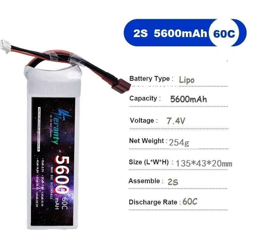 TERANTY 5600MAH 60C 2S 3S 4S 6 – Drone Battery 6S Bewertung und Preis